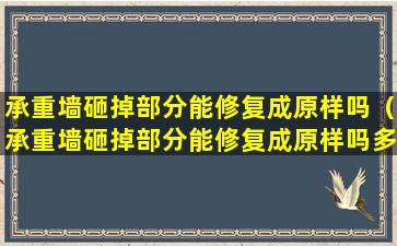 承重墙砸掉部分能修复成原样吗（承重墙砸掉部分能修复成原样吗多少钱）