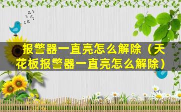 报警器一直亮怎么解除（天花板报警器一直亮怎么解除）