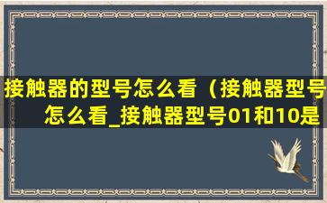 接触器的型号怎么看（接触器型号怎么看_接触器型号01和10是什么意思）