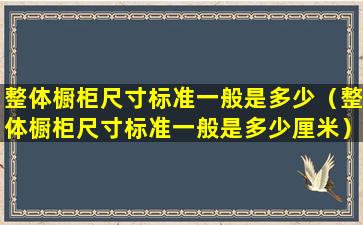 整体橱柜尺寸标准一般是多少（整体橱柜尺寸标准一般是多少厘米）