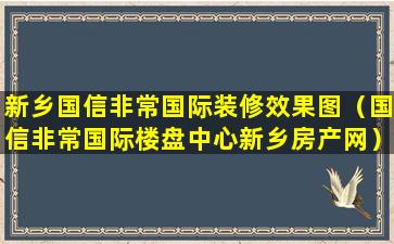 新乡国信非常国际装修效果图（国信非常国际楼盘中心新乡房产网）