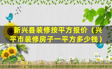 新兴县装修按平方报价（兴平市装修房子一平方多少钱）