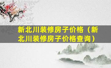 新北川装修房子价格（新北川装修房子价格查询）