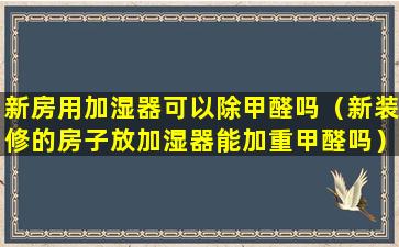 新房用加湿器可以除甲醛吗（新装修的房子放加湿器能加重甲醛吗）