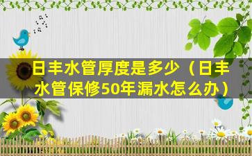 日丰水管厚度是多少（日丰水管保修50年漏水怎么办）