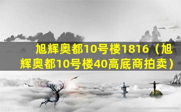 旭辉奥都10号楼1816（旭辉奥都10号楼40高底商拍卖）