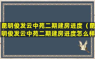 昆明俊发云中苑二期建房进度（昆明俊发云中苑二期建房进度怎么样）