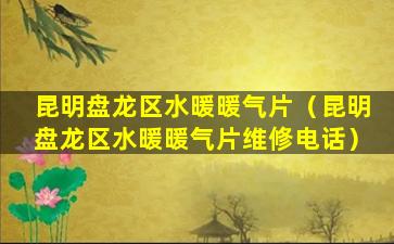 昆明盘龙区水暖暖气片（昆明盘龙区水暖暖气片维修电话）