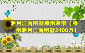 明月江南别墅滕州装修（滕州明月江南别墅2400万）