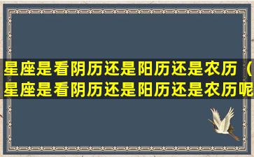 星座是看阴历还是阳历还是农历（星座是看阴历还是阳历还是农历呢）