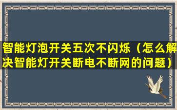 智能灯泡开关五次不闪烁（怎么解决智能灯开关断电不断网的问题）