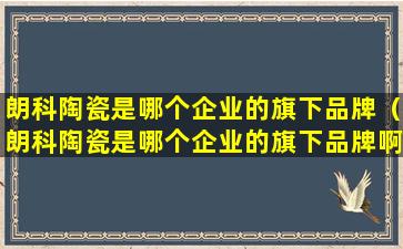 朗科陶瓷是哪个企业的旗下品牌（朗科陶瓷是哪个企业的旗下品牌啊）