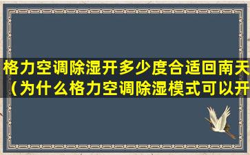 格力空调除湿开多少度合适回南天（为什么格力空调除湿模式可以开19度吗）