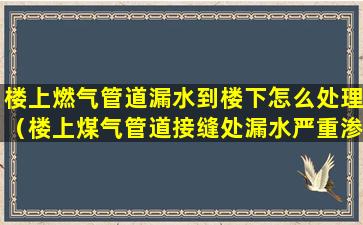 楼上燃气管道漏水到楼下怎么处理（楼上煤气管道接缝处漏水严重渗到楼下）