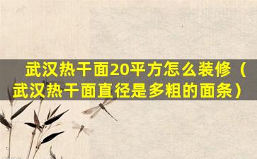 武汉热干面20平方怎么装修（武汉热干面直径是多粗的面条）