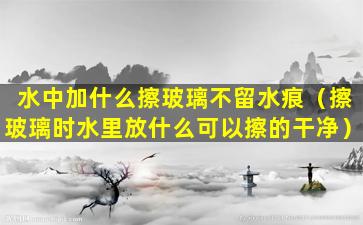 水中加什么擦玻璃不留水痕（擦玻璃时水里放什么可以擦的干净）