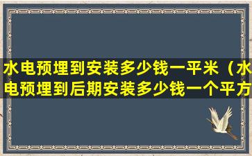 水电预埋到安装多少钱一平米（水电预埋到后期安装多少钱一个平方）