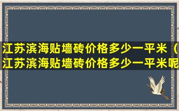 江苏滨海贴墙砖价格多少一平米（江苏滨海贴墙砖价格多少一平米呢）