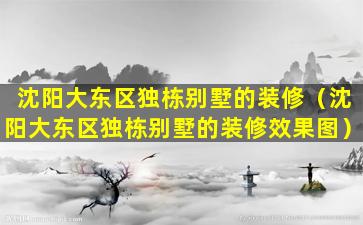 沈阳大东区独栋别墅的装修（沈阳大东区独栋别墅的装修效果图）