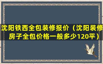 沈阳铁西全包装修报价（沈阳装修房子全包价格一般多少120平）