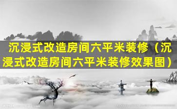 沉浸式改造房间六平米装修（沉浸式改造房间六平米装修效果图）