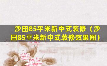 沙田85平米新中式装修（沙田85平米新中式装修效果图）