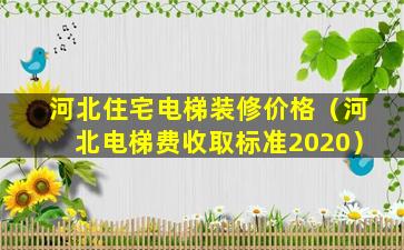 河北住宅电梯装修价格（河北电梯费收取标准2020）