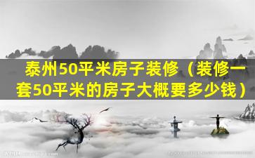 泰州50平米房子装修（装修一套50平米的房子大概要多少钱）