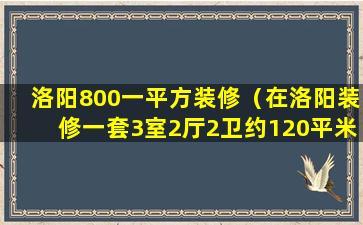 洛阳800一平方装修（在洛阳装修一套3室2厅2卫约120平米的房子需多少钱）