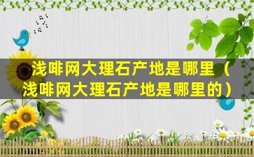 浅啡网大理石产地是哪里（浅啡网大理石产地是哪里的）