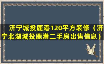 济宁城投鹿港120平方装修（济宁北湖城投鹿港二手房出售信息）