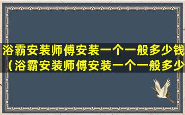 浴霸安装师傅安装一个一般多少钱（浴霸安装师傅安装一个一般多少钱啊）