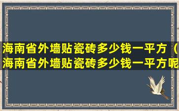 海南省外墙贴瓷砖多少钱一平方（海南省外墙贴瓷砖多少钱一平方呢）