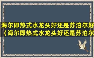 海尔即热式水龙头好还是苏泊尔好（海尔即热式水龙头好还是苏泊尔好用）