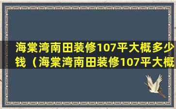 海棠湾南田装修107平大概多少钱（海棠湾南田装修107平大概多少钱一套）