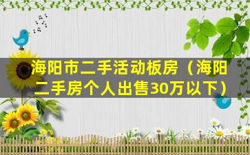 海阳市二手活动板房（海阳二手房个人出售30万以下）