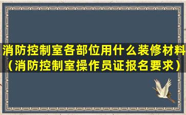 消防控制室各部位用什么装修材料（消防控制室操作员证报名要求）