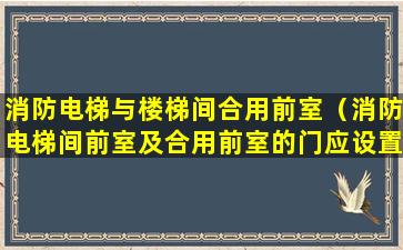 消防电梯与楼梯间合用前室（消防电梯间前室及合用前室的门应设置）