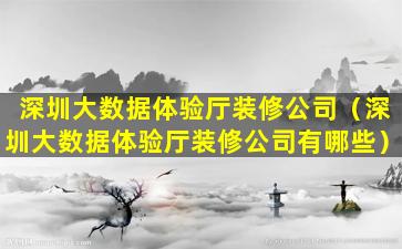 深圳大数据体验厅装修公司（深圳大数据体验厅装修公司有哪些）