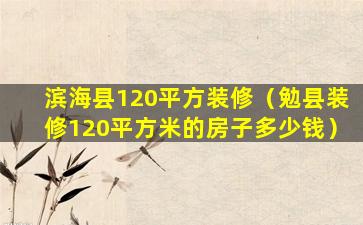 滨海县120平方装修（勉县装修120平方米的房子多少钱）