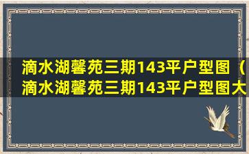 滴水湖馨苑三期143平户型图（滴水湖馨苑三期143平户型图大全）