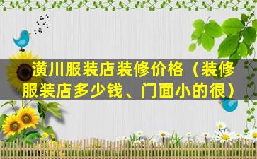 潢川服装店装修价格（装修服装店多少钱、门面小的很）