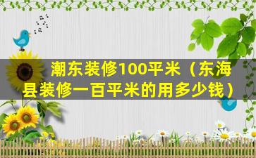 潮东装修100平米（东海县装修一百平米的用多少钱）