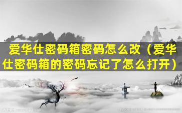 爱华仕密码箱密码怎么改（爱华仕密码箱的密码忘记了怎么打开）