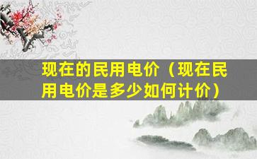 现在的民用电价（现在民用电价是多少如何计价）