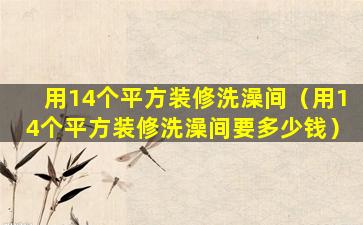 用14个平方装修洗澡间（用14个平方装修洗澡间要多少钱）