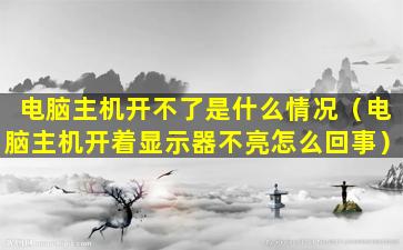 电脑主机开不了是什么情况（电脑主机开着显示器不亮怎么回事）