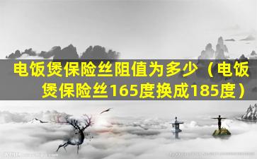 电饭煲保险丝阻值为多少（电饭煲保险丝165度换成185度）