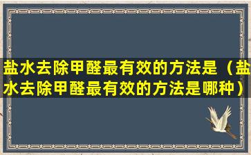 盐水去除甲醛最有效的方法是（盐水去除甲醛最有效的方法是哪种）