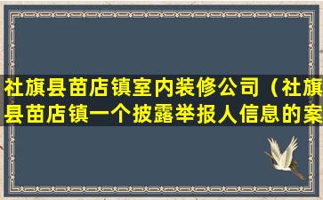 社旗县苗店镇室内装修公司（社旗县苗店镇一个披露举报人信息的案件）